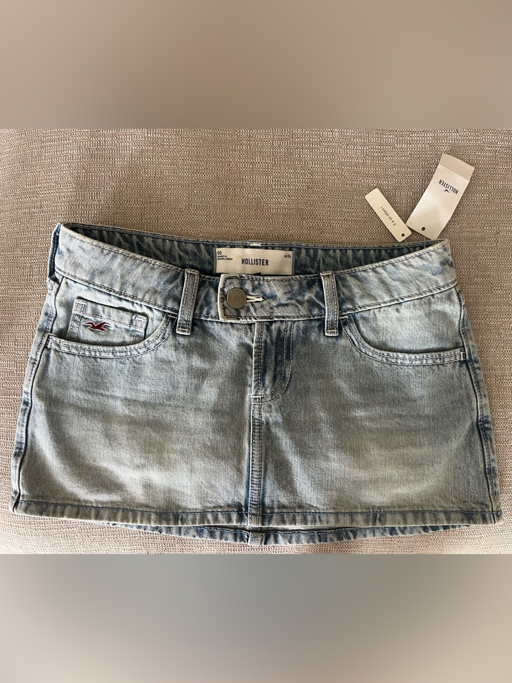 Hollister Light Blue Denim Mini Skirt (with shorts)